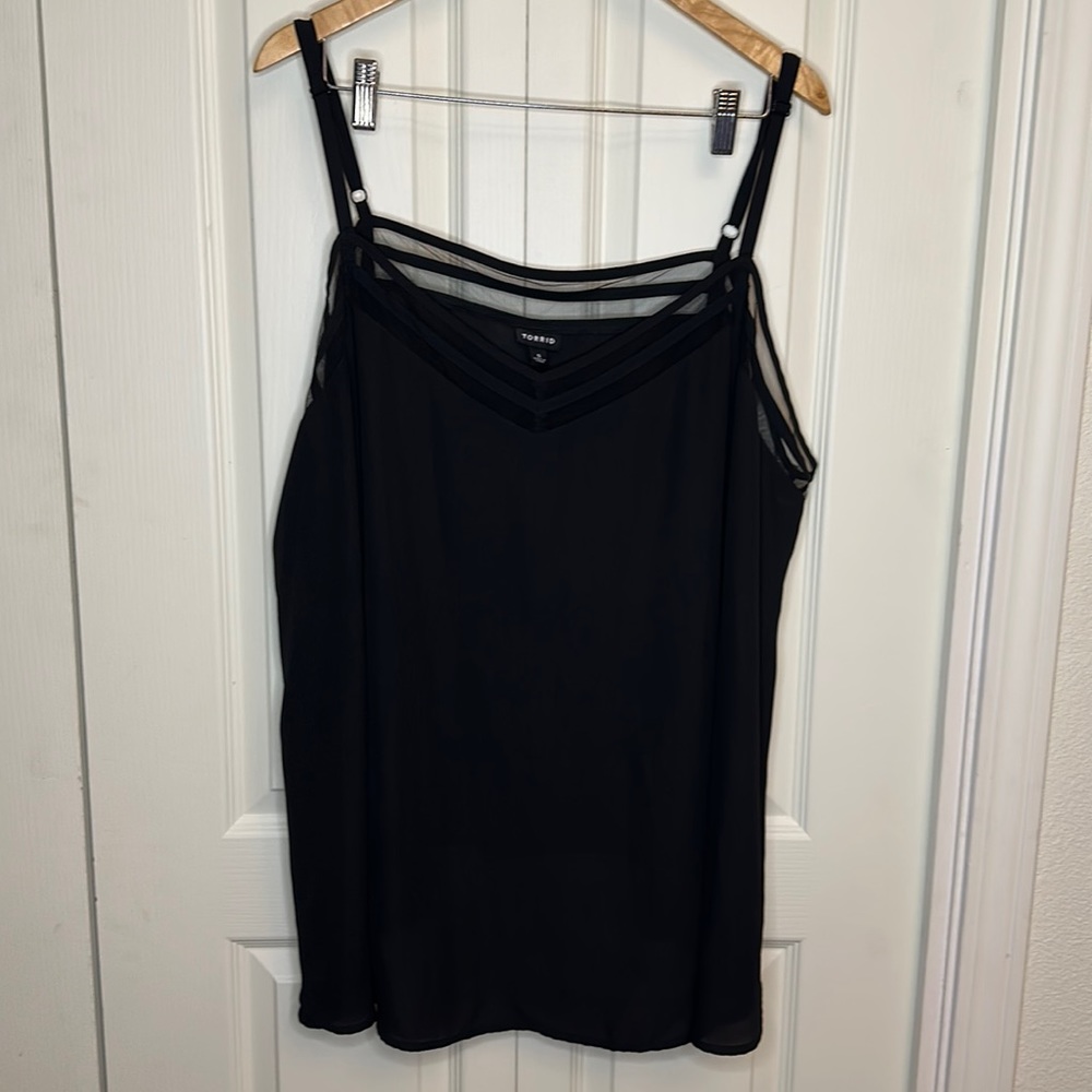TORRID Sophie Cami Chiffon Black Blouse Size 5X